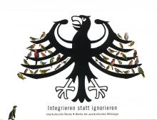 2003 und 2004: Postkarte "Integrieren statt ignorieren - Adler"