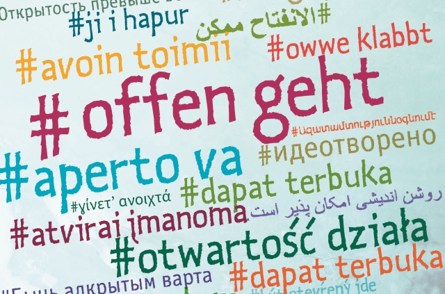 Das IKW-Motto #offengeht in vielen Sprachen. © ÖVA / Morgenstern & Kaes 