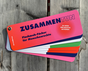 Eine grafische Darstellung des flashmob-Fächers "ZUSAMMEN.TUN"